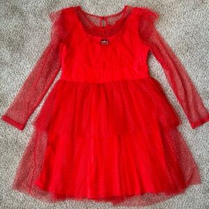 Kids Red long sleeve dress size XL (14)
